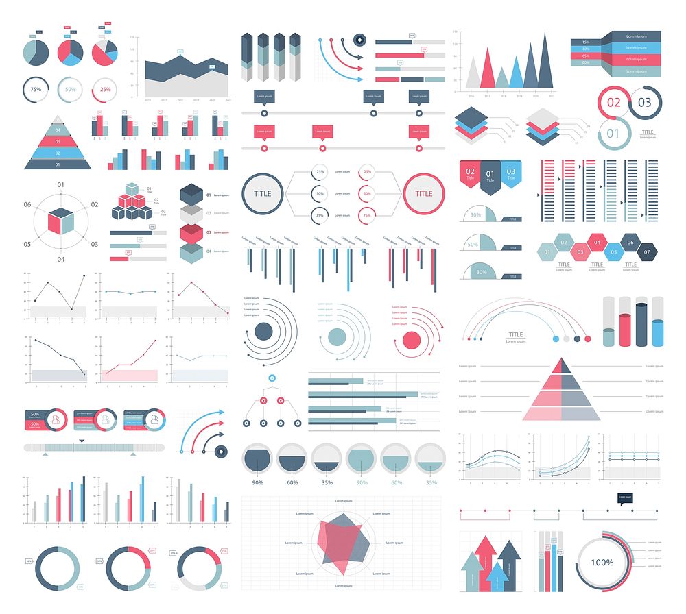 Set elements of infographic