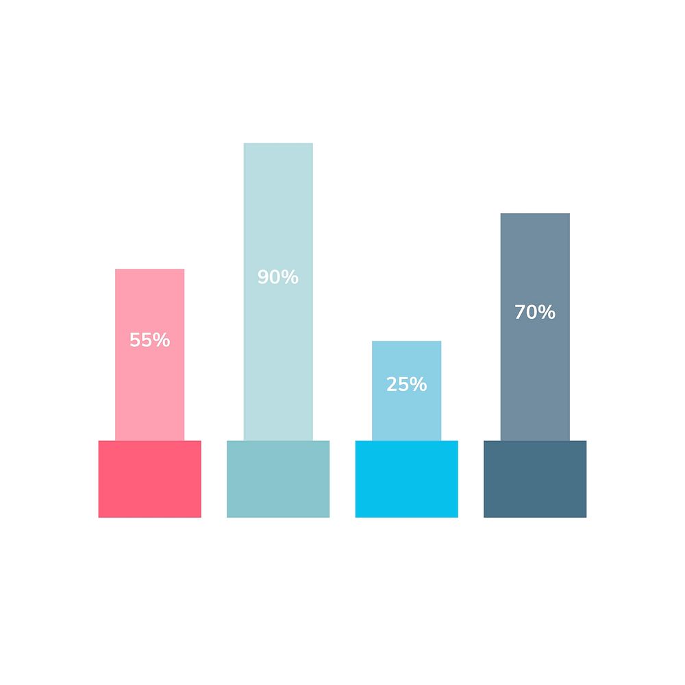 Bar chart statistics diagram vector