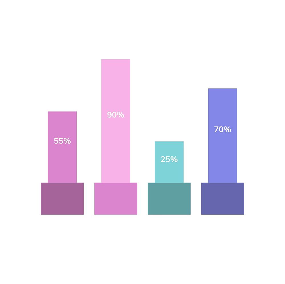 Bar chart statistics diagram vector