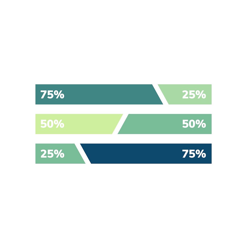 Percentage business bar chart vector