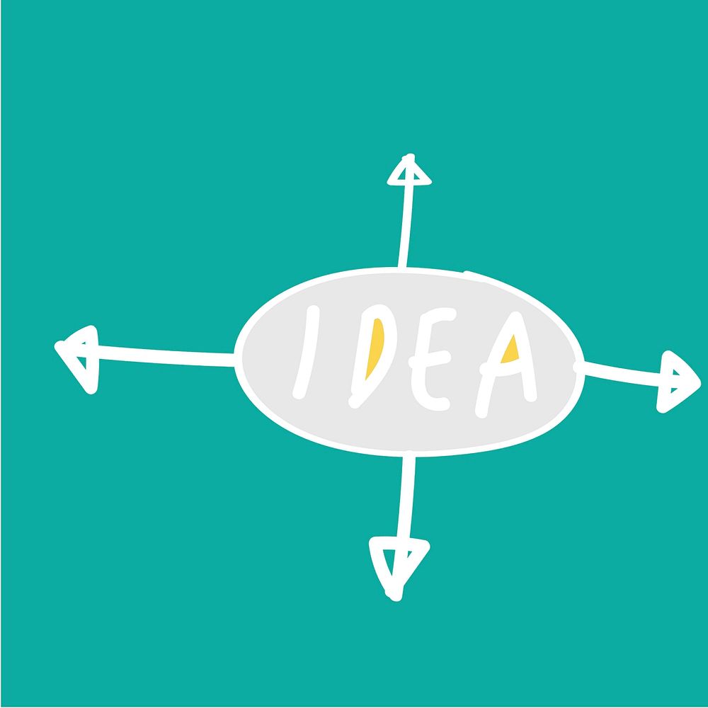 Illustration of idea and arrow vector icon