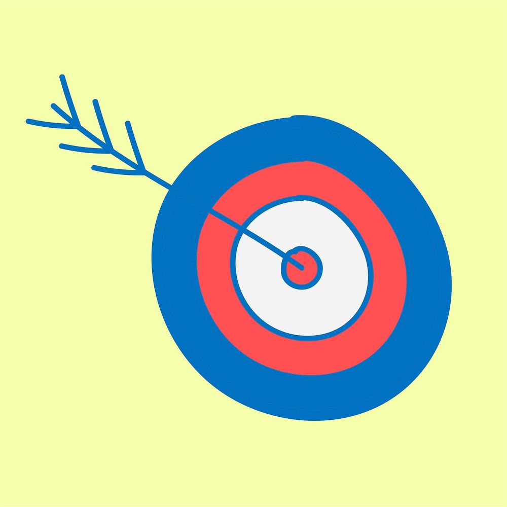 Doodle of dart board with arrow