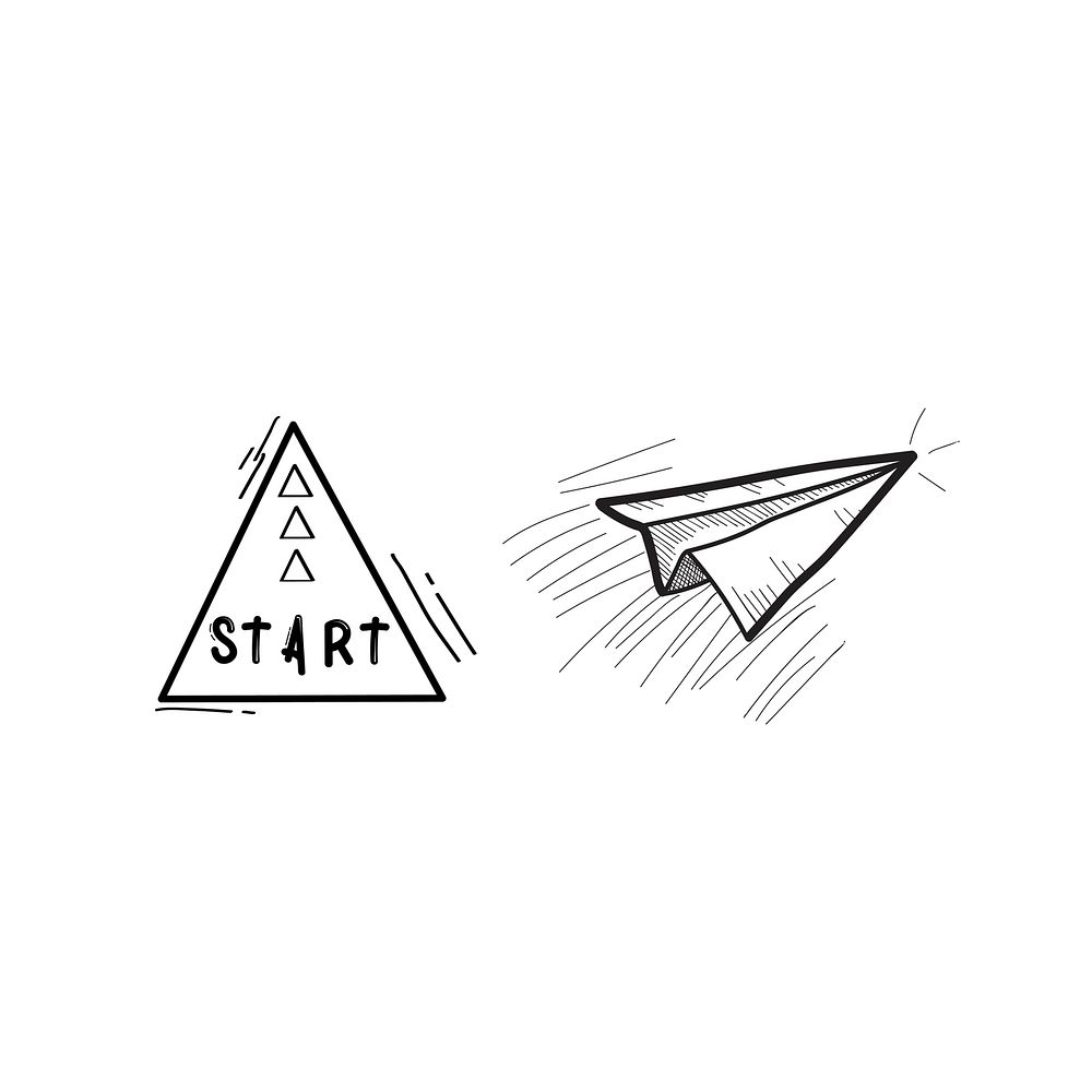 Illustration of startup business doodle