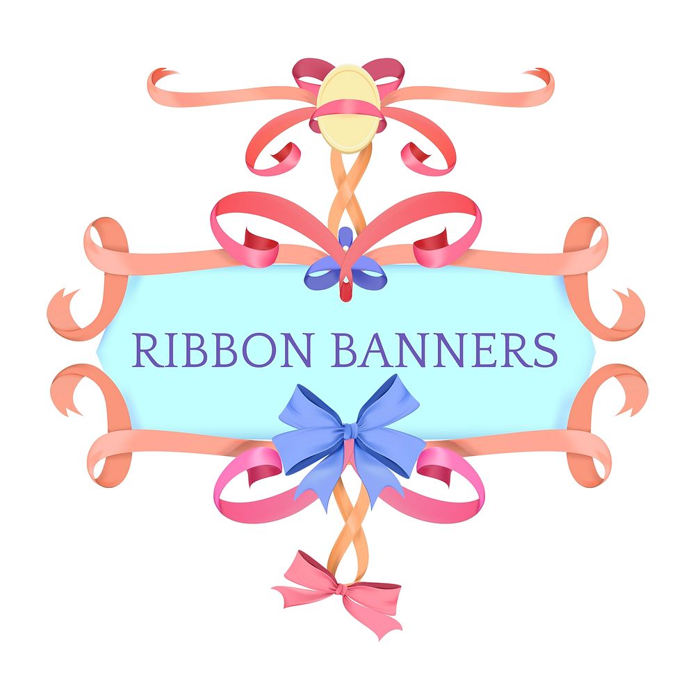 Vector of different ribbon banners