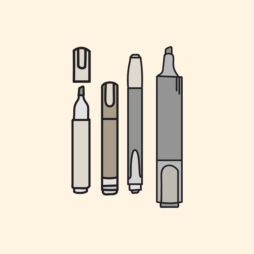 Vector of stationery doodle style