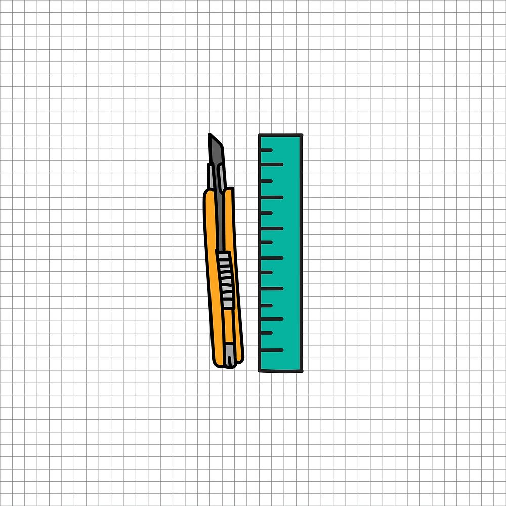 Vector of stationery doodle style
