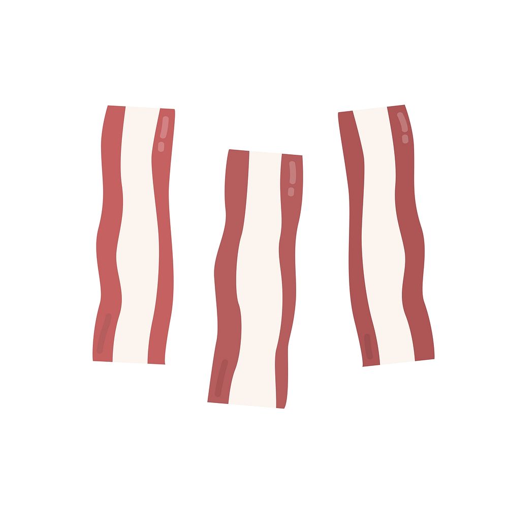 Tasty bacon strips graphic illustration