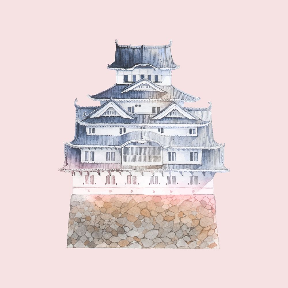 Himeji castle in Japan vector