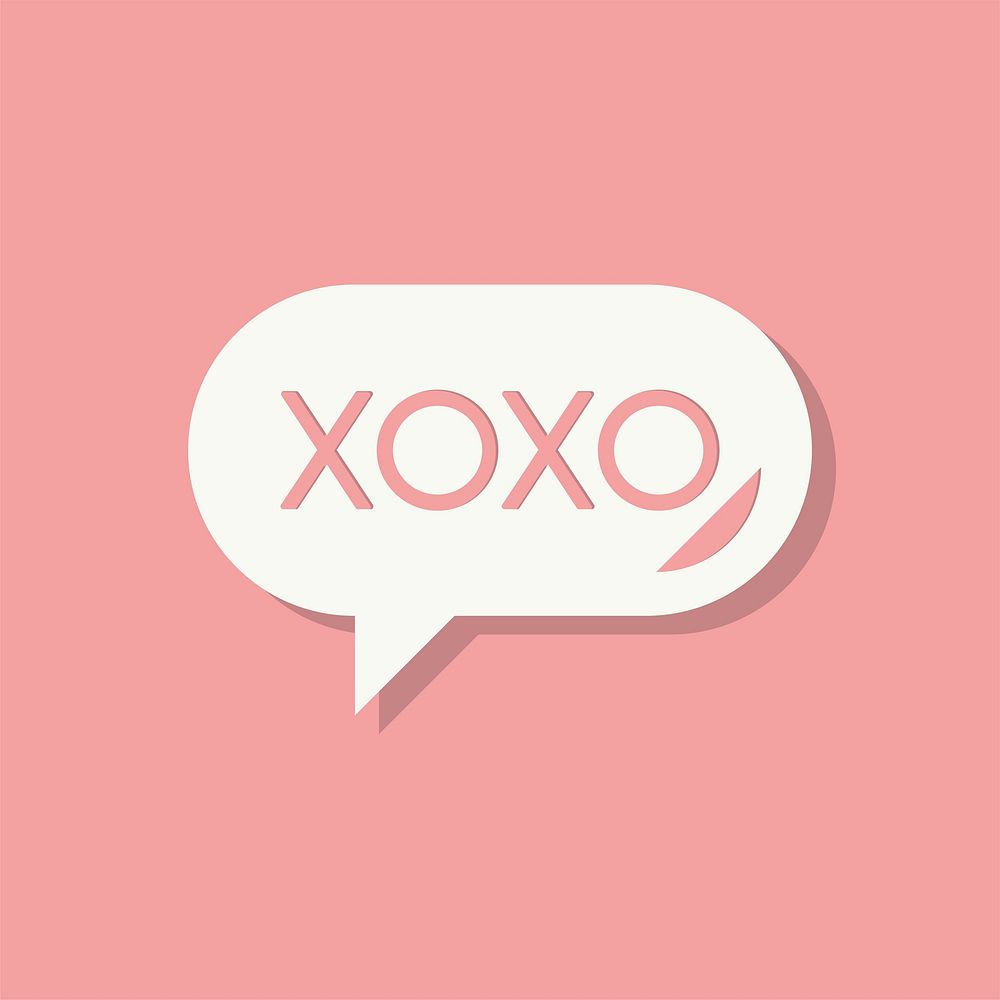 XOXO message Valentines day icon