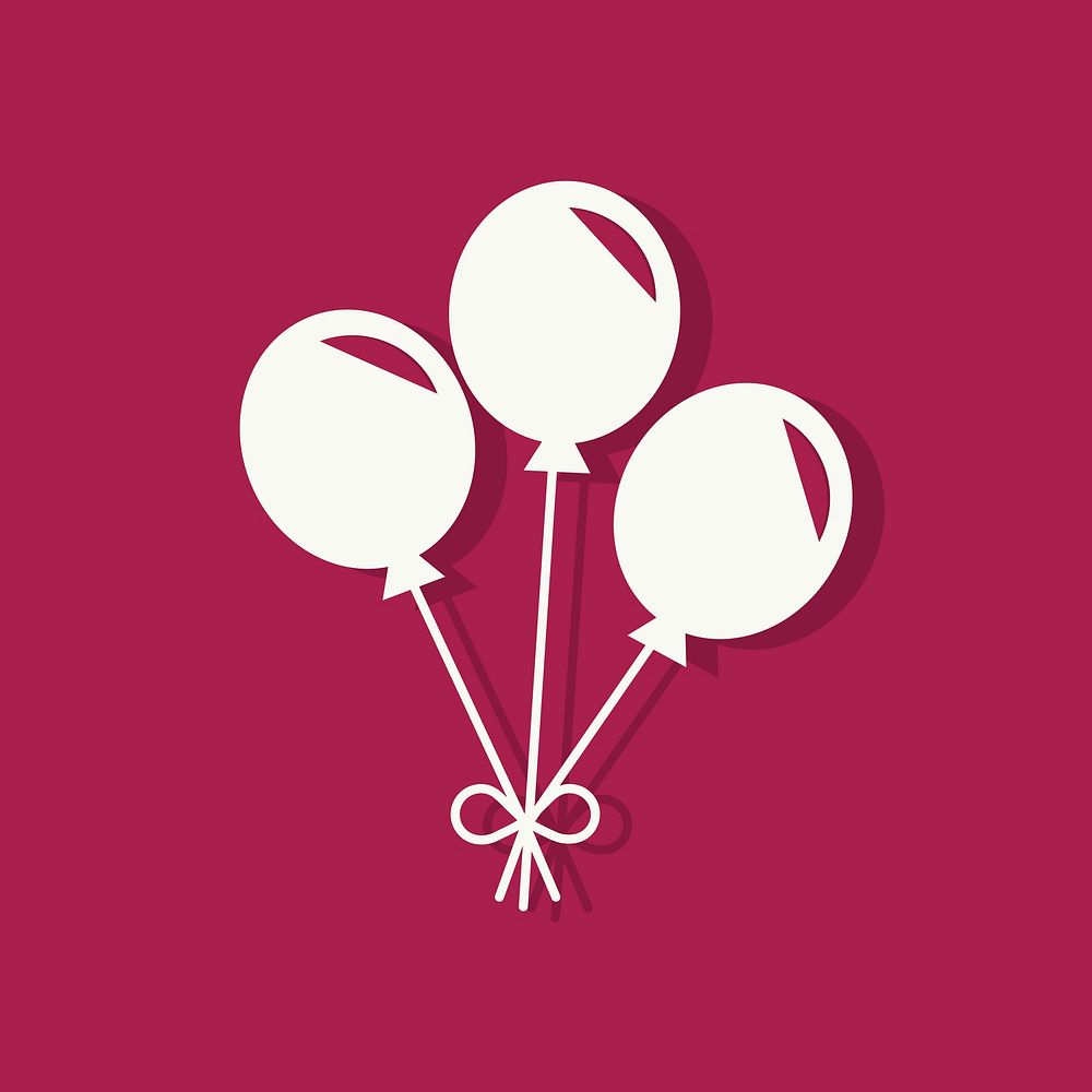 Party balloons Valentines day icon