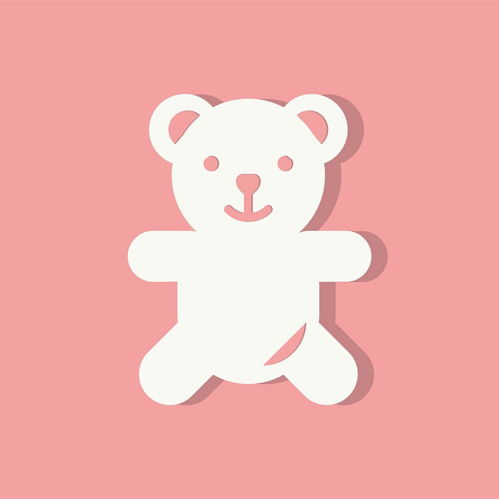 Teddy bear Valentines day icon