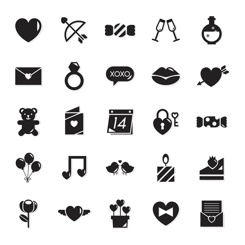Collection of Valentines day icons