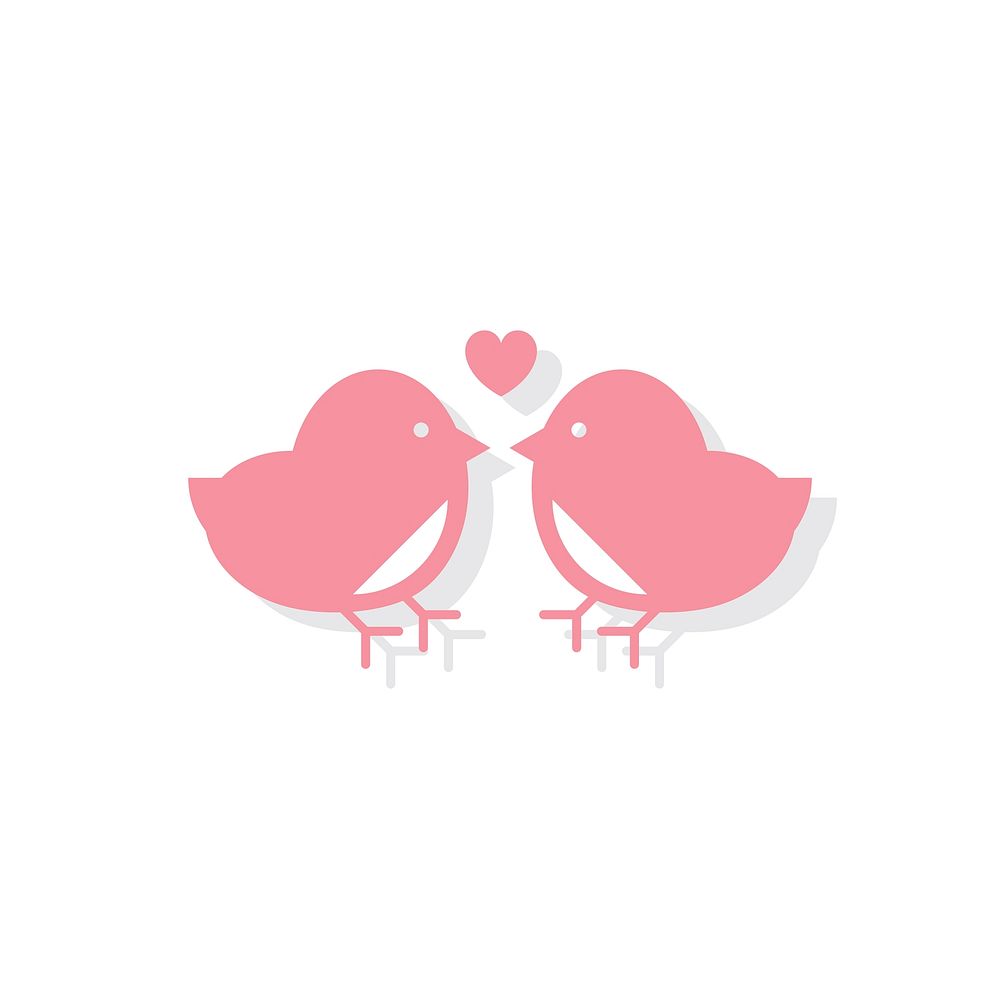 Love birds Valentines day icon
