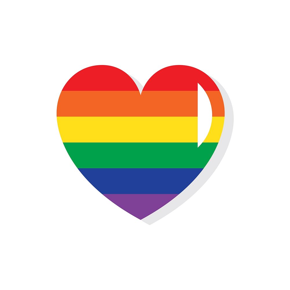 Heart shape lgbt Valentines day icon