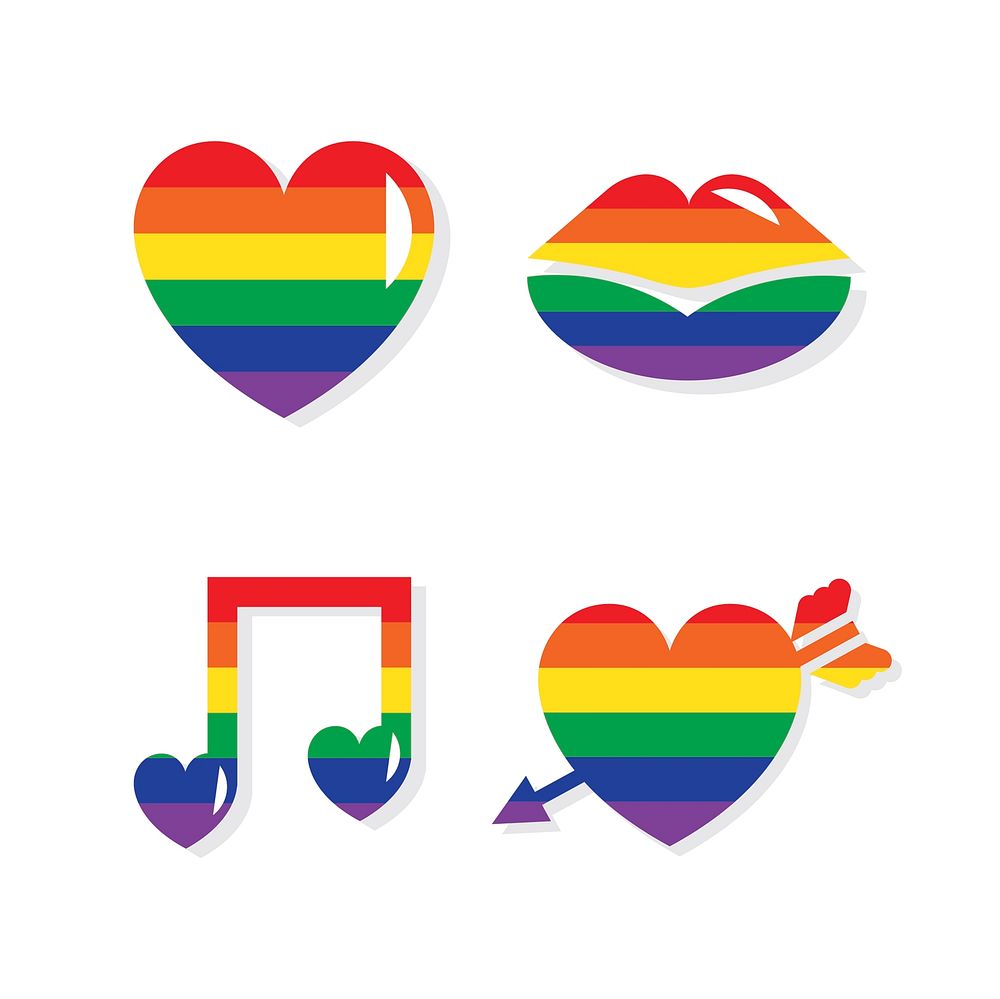 Collection of lgbt Valentines day icons