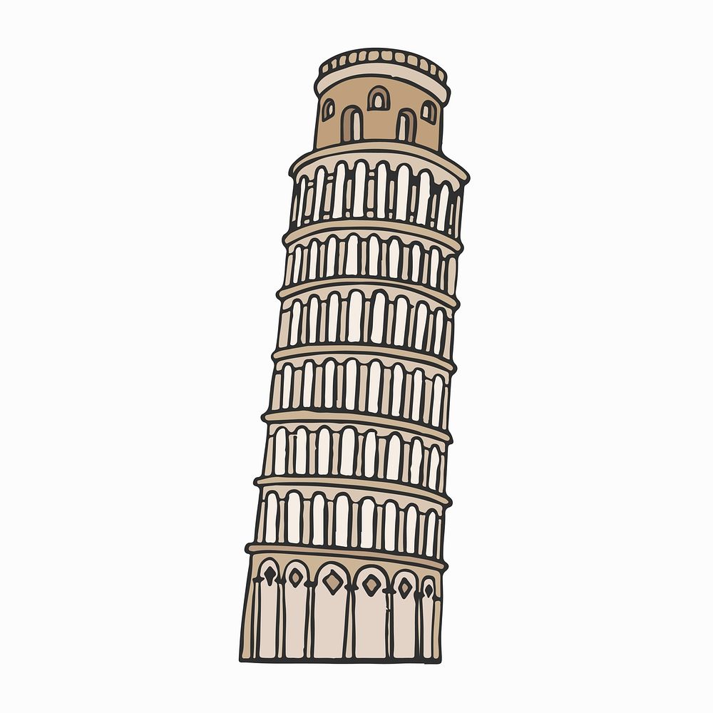 Leaning Tower of Pisa illustration