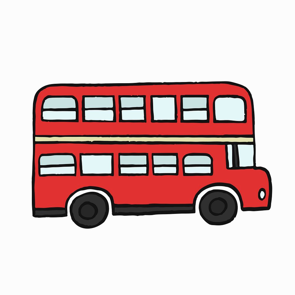 Red double-decker London bus illustration