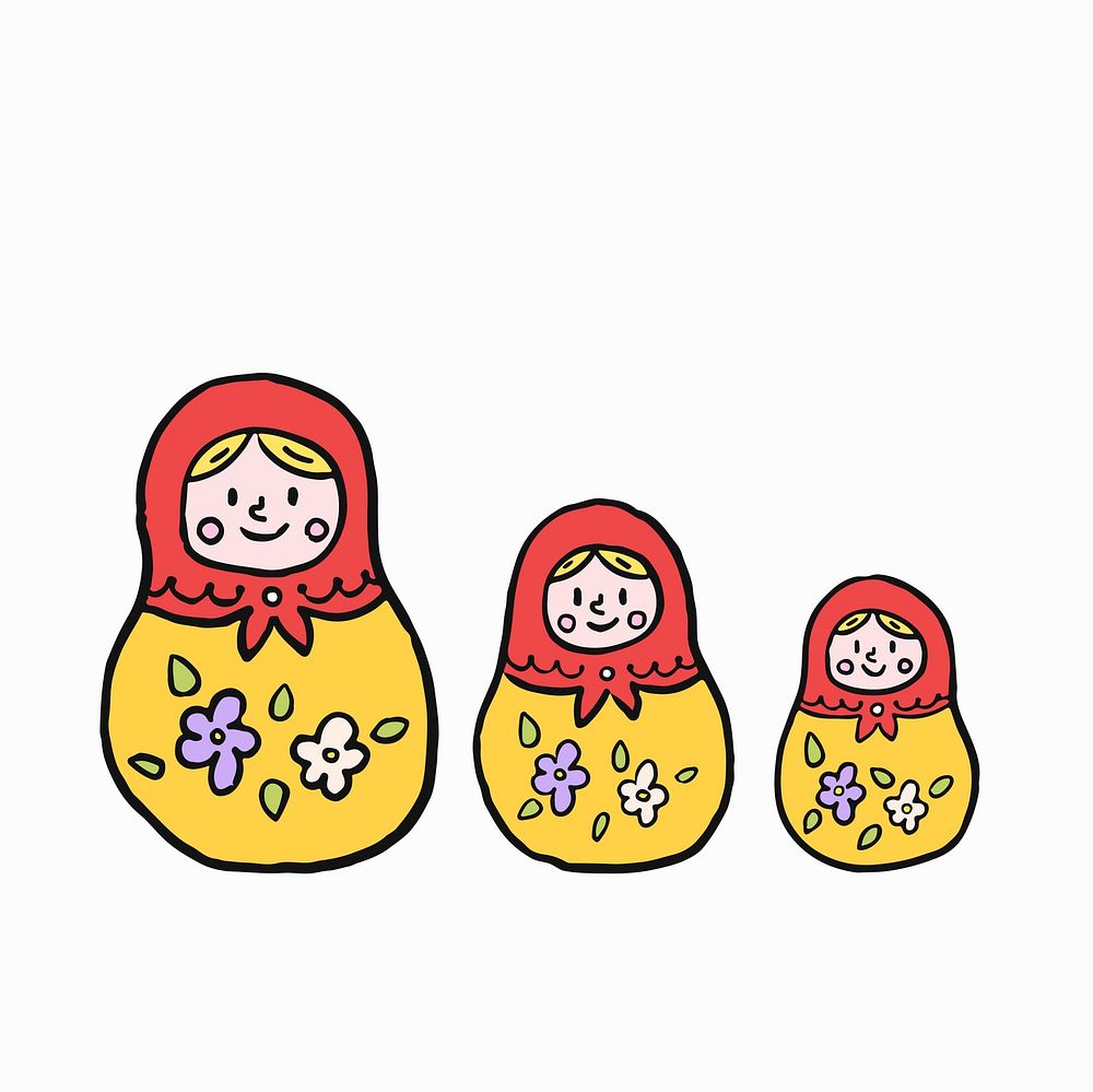Russian nesting doll or matryoshka illustration