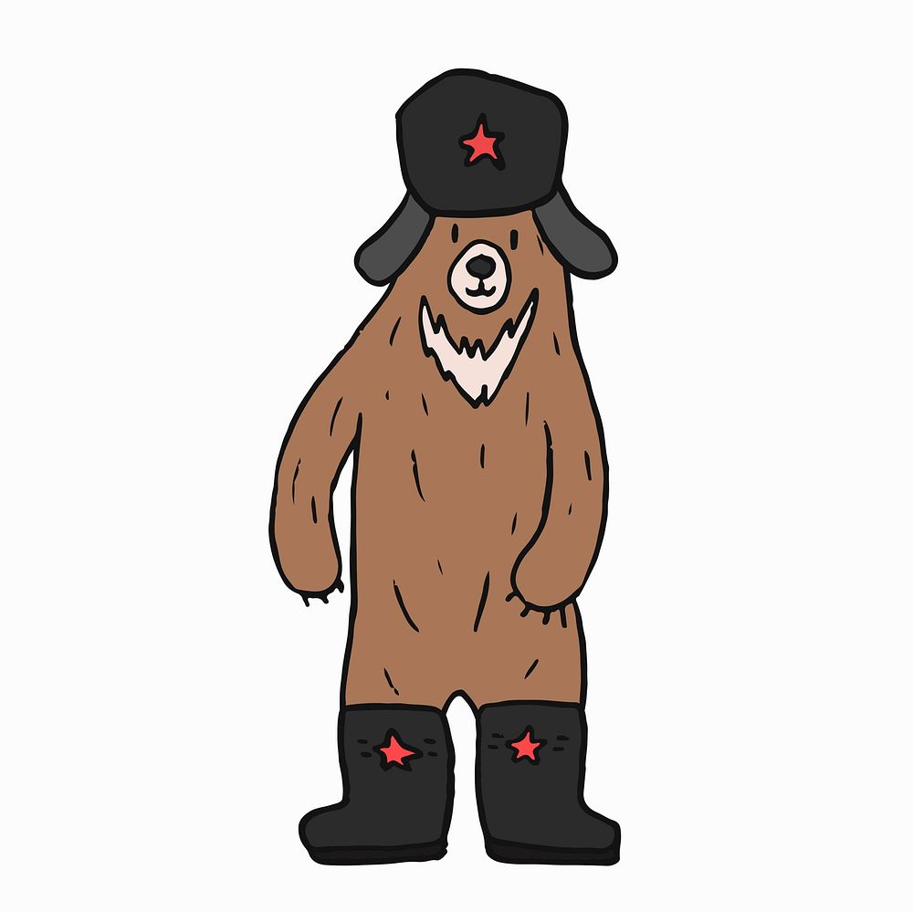 Soviet bear cartoon graphic illustration