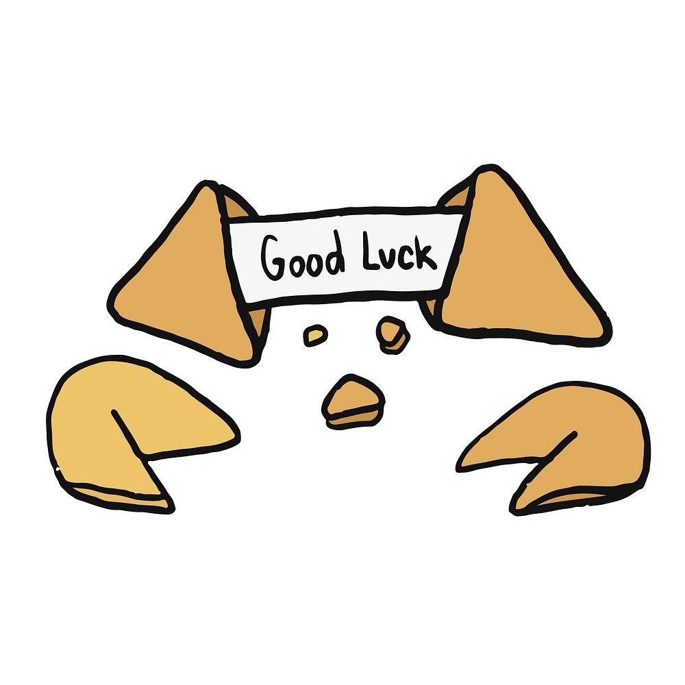 Hand drawn fortune cookie illustration