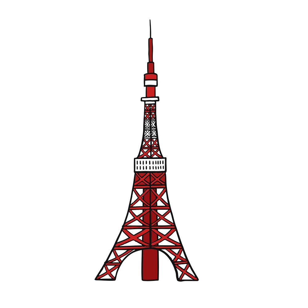 The famous Tokyo tower illustration