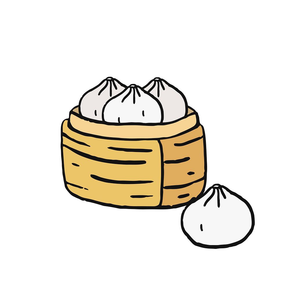 Xiaolongbao or Chinese steamed bun illustration
