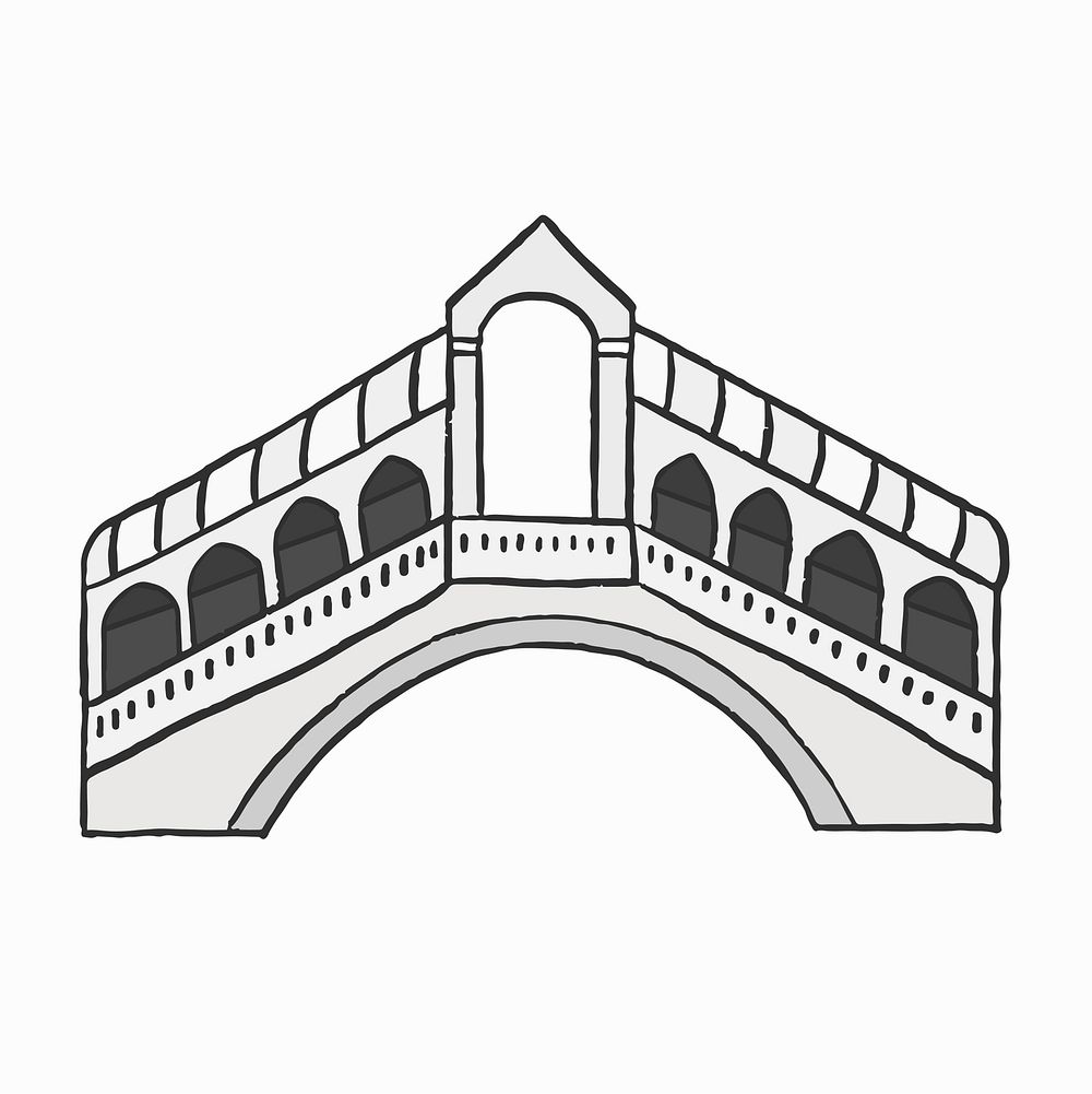 Rialto Bridge in Italy graphic illustration