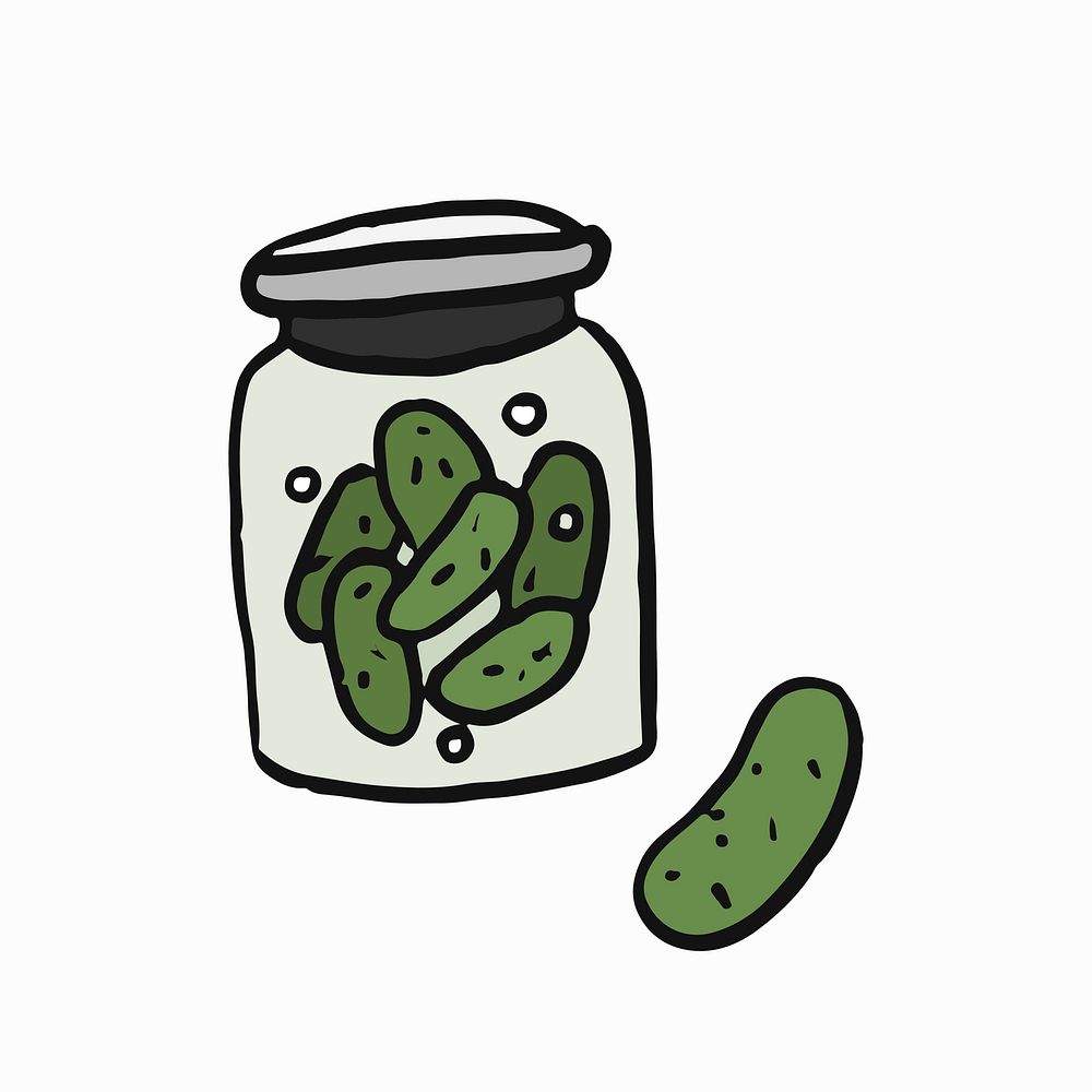 Jar of pickles graphic illustration