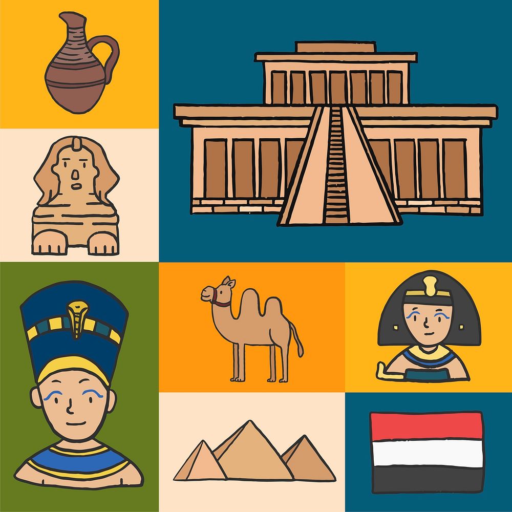 Set of ancient Egyptian symbols