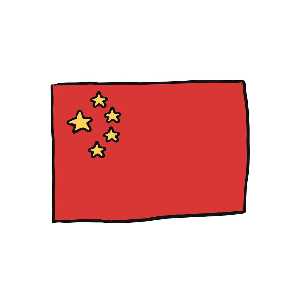 Hand drawn flag of China illustration