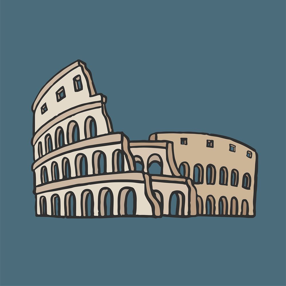 Ancient Roman Colosseum graphic illustration
