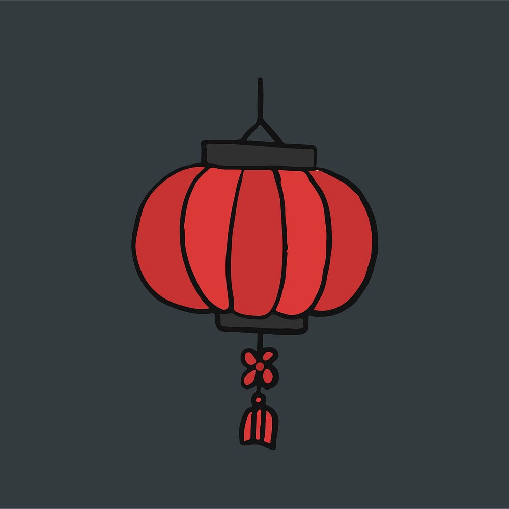 Chinese red paper lantern illustration