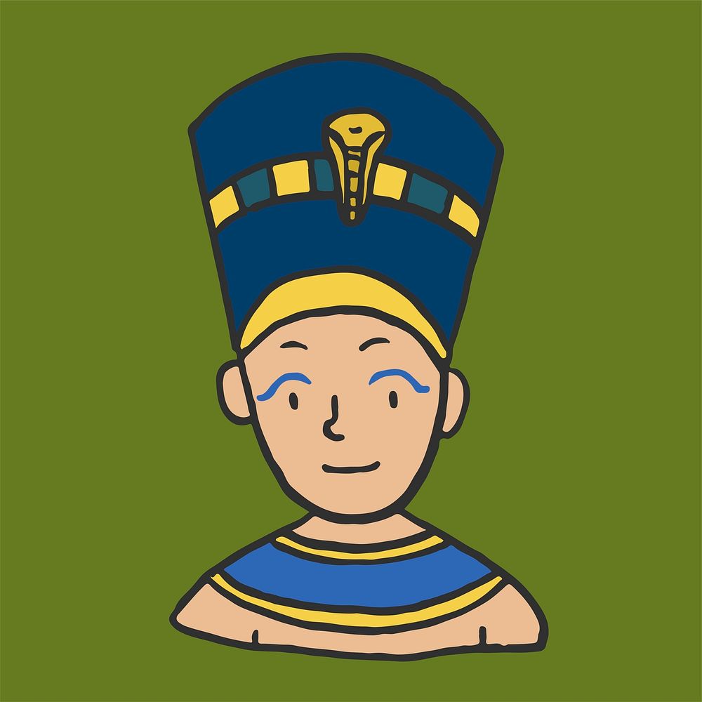 Hand drawn young pharaoh, Egyptian king