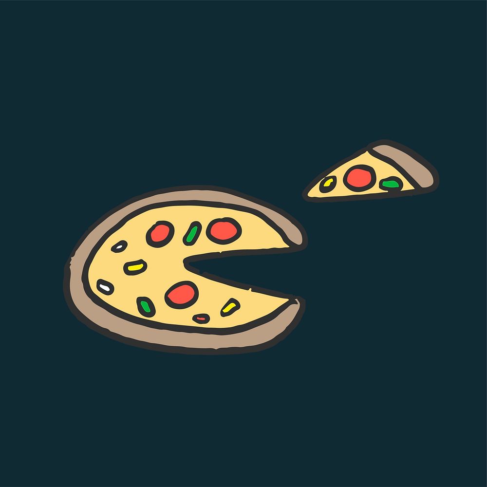 Italian cheese pizza graphic illustration