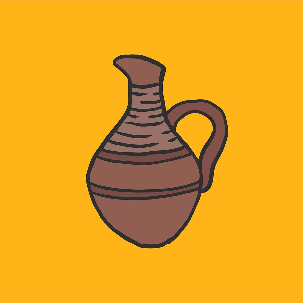 Hand drawn ancient Egyptian urn