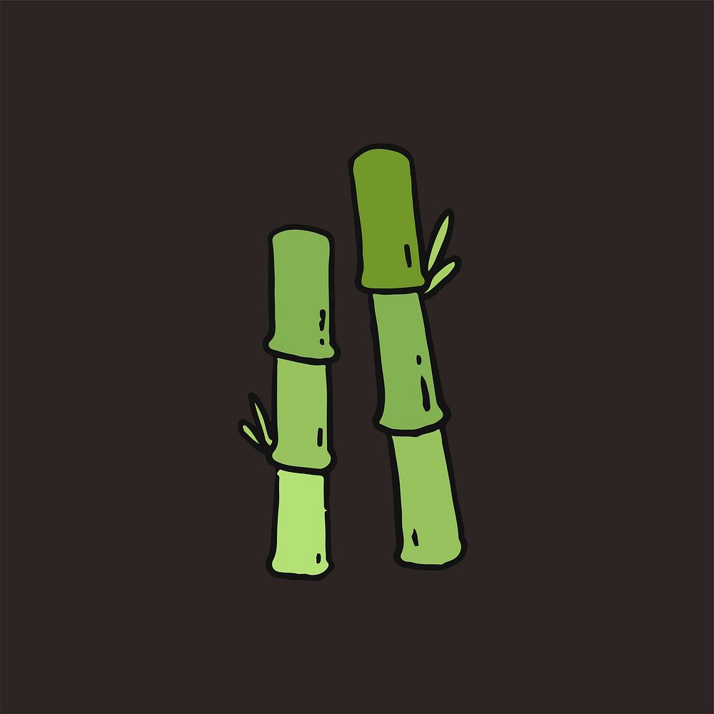Hand drawn green bamboo illustration