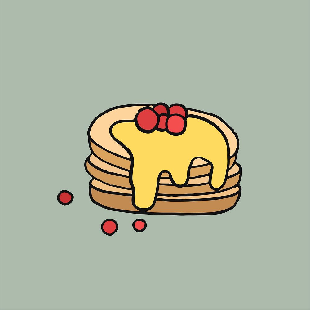 Blini Russian pancakes graphic illustration