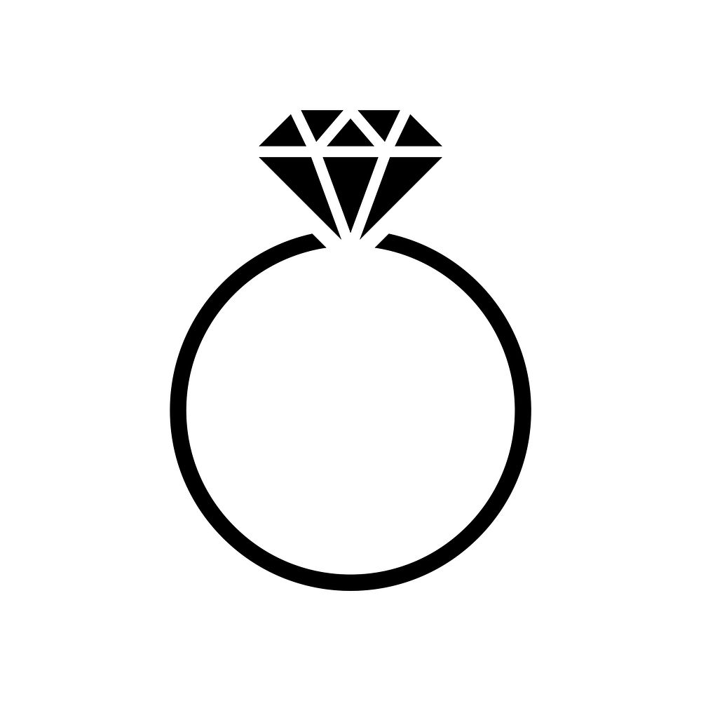 Diamond wedding ring graphic illustration