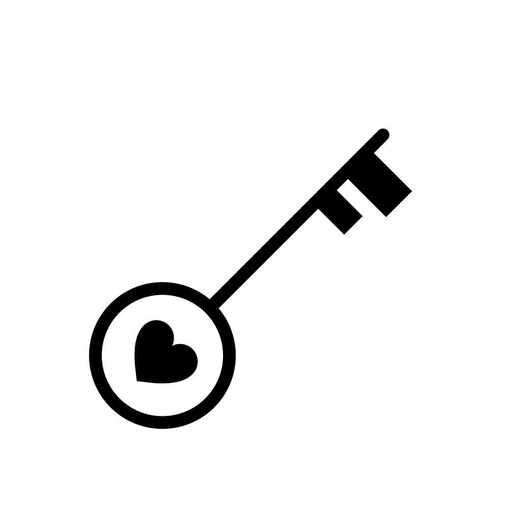 Isolated heart key design icon