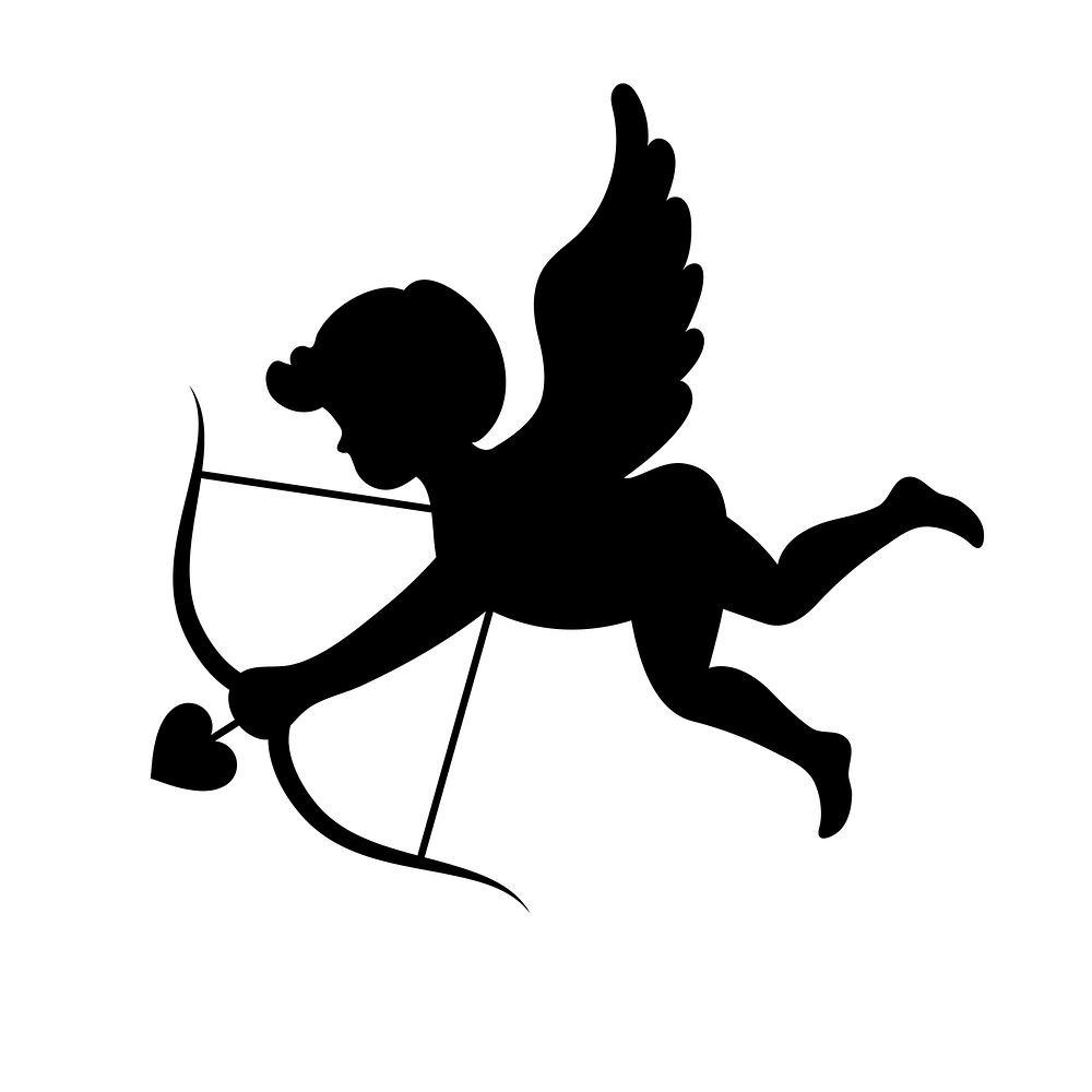 Silhouette of cupid graphic icon