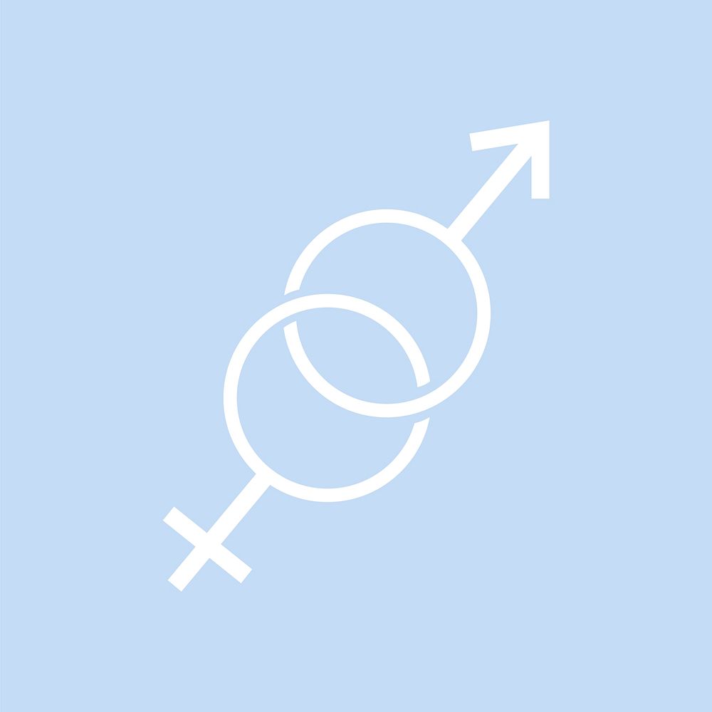 Female and male symbols overlapping graphic illustration