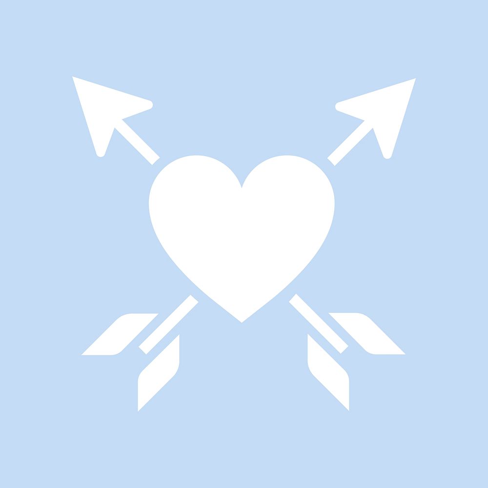 Heart pierced with two arrows graphic illustration