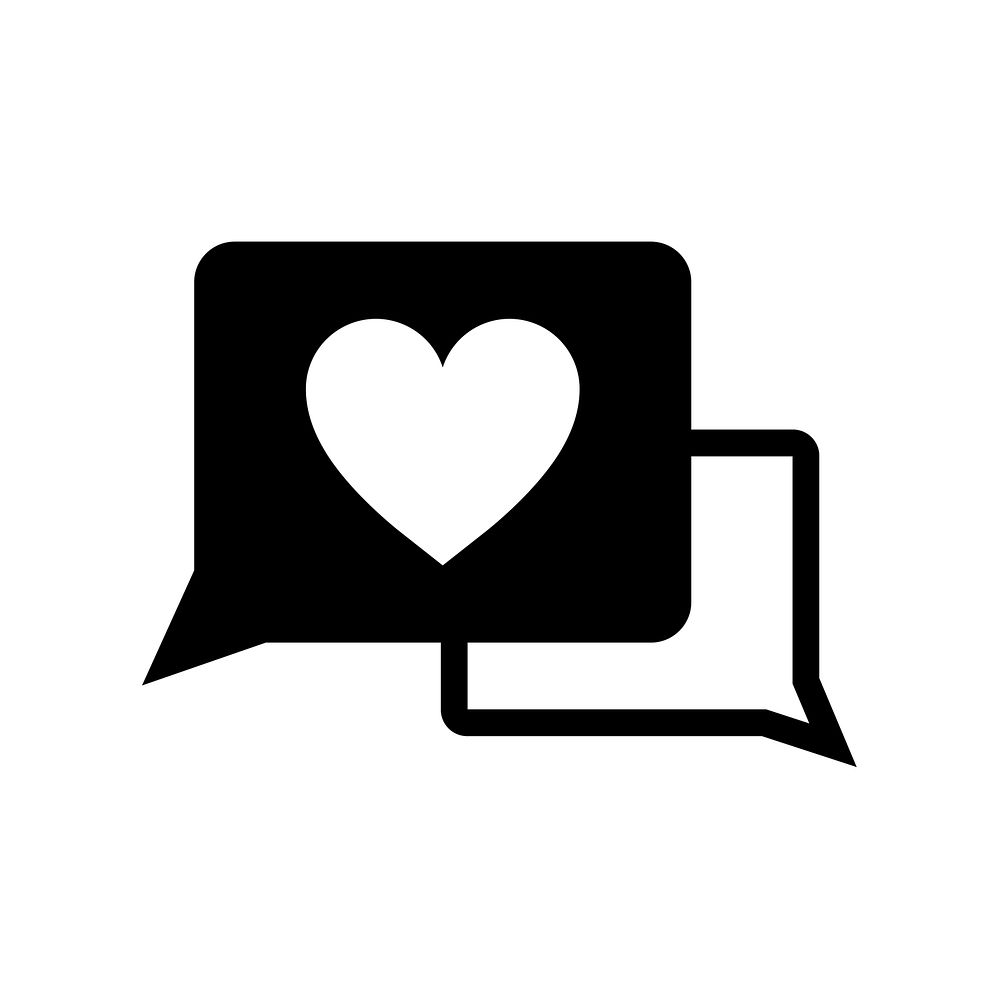 Speech bubbles with heart icon