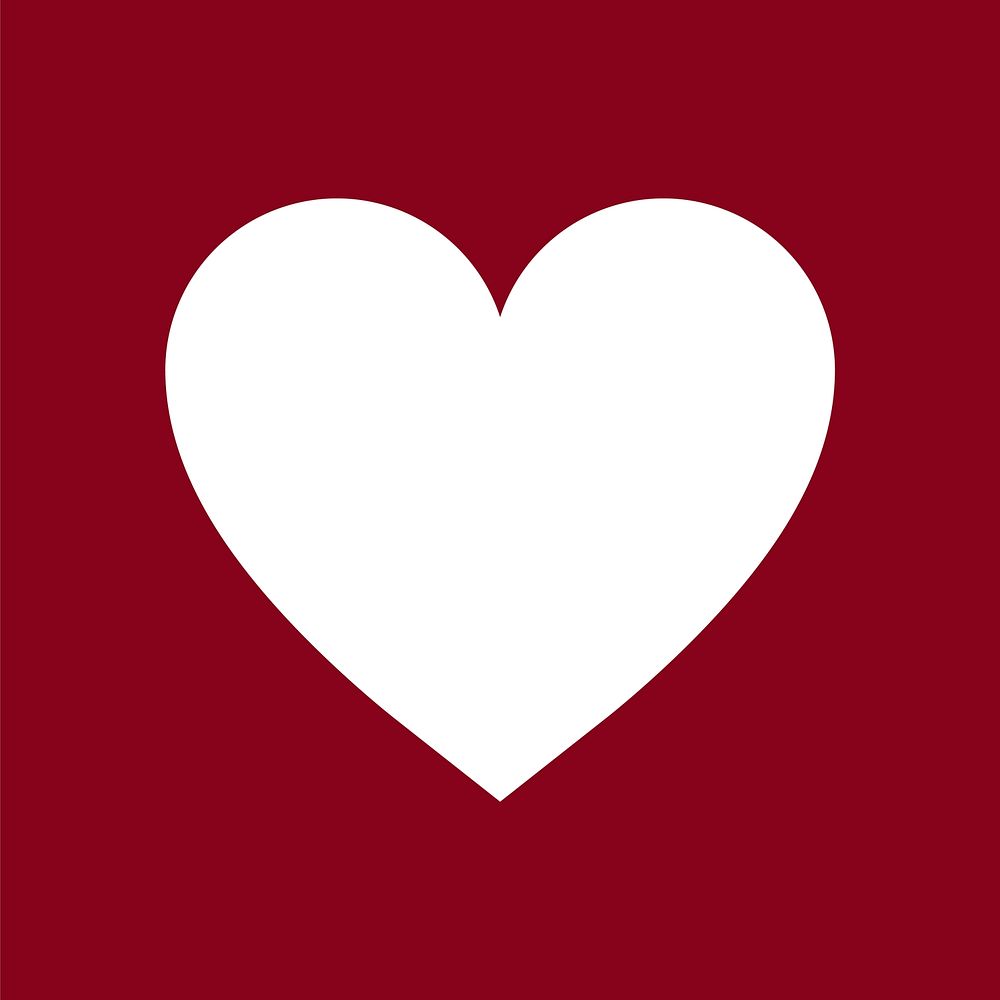 Romantic heart icon on red background