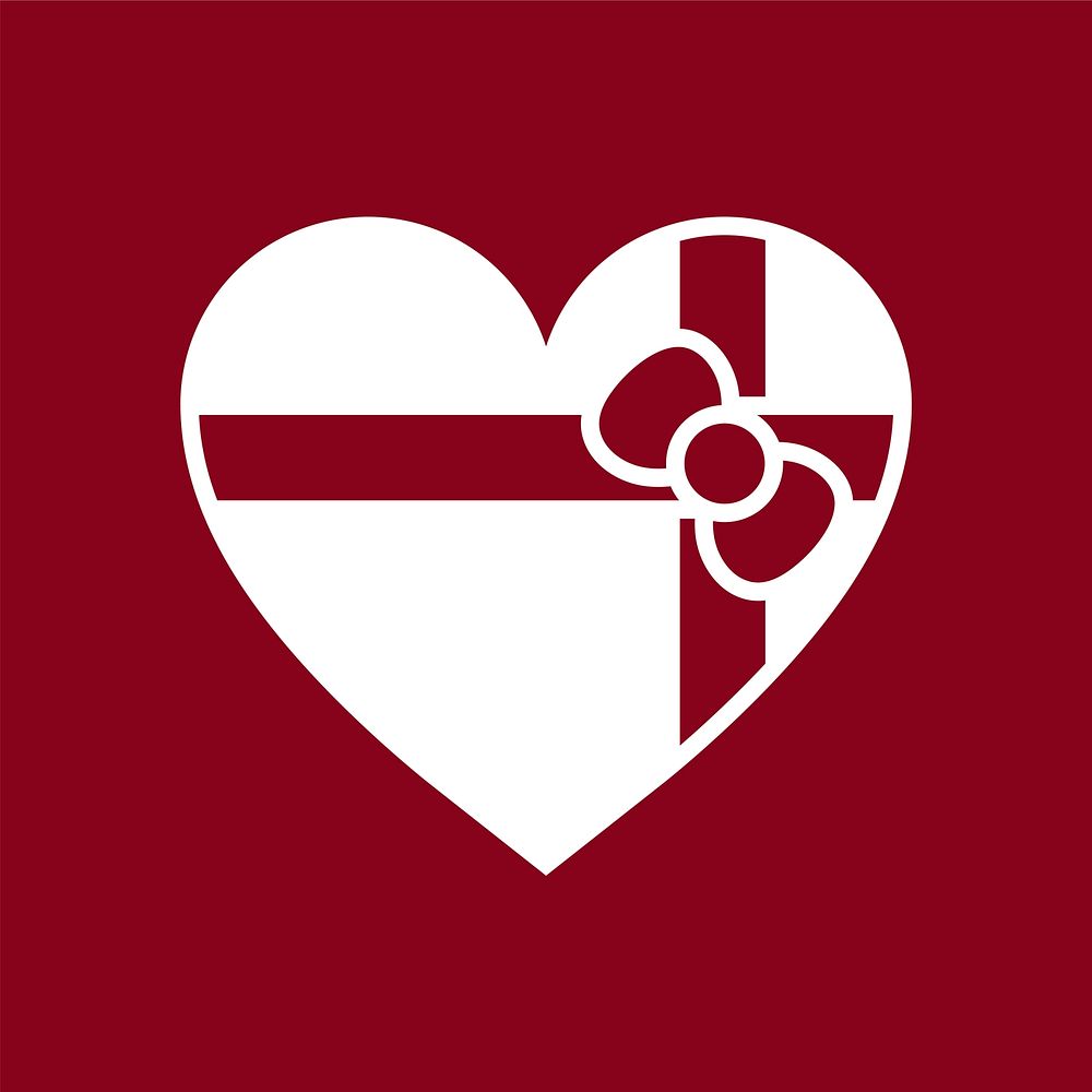 Isolated romantic chocolate graphic icon