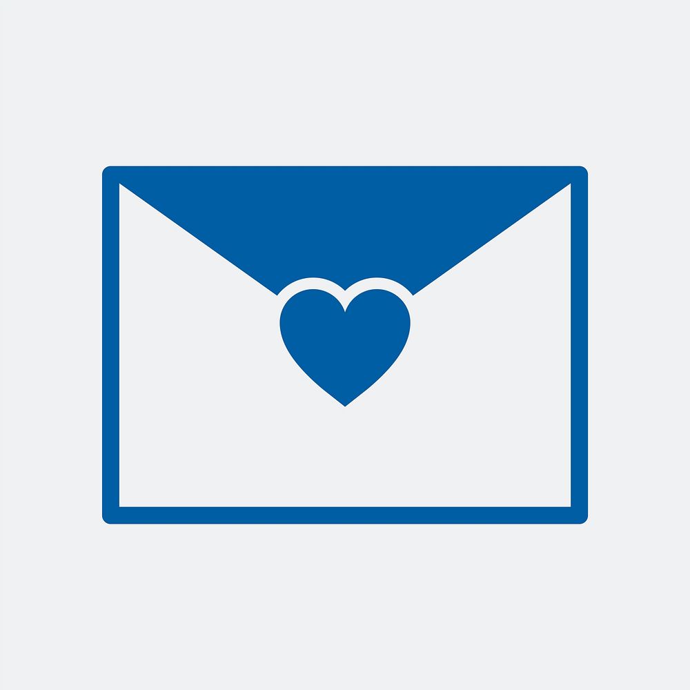 Isolated love letter graphic icon