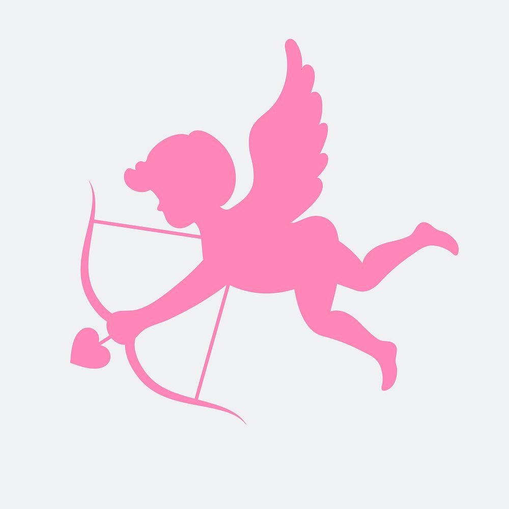 Silhouette of cupid graphic icon
