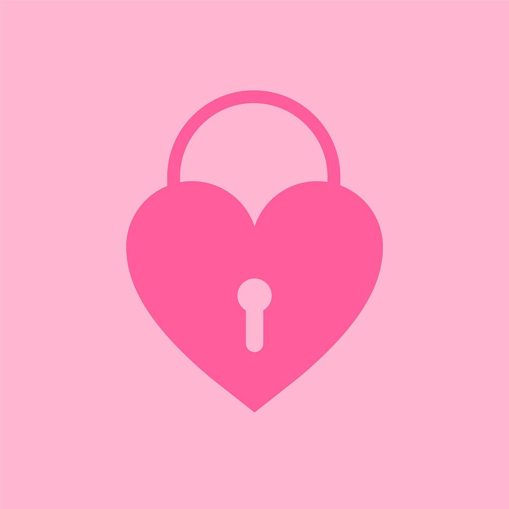 Isolated heart padlock graphic icon