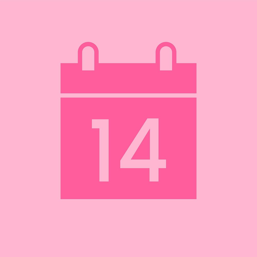 Valentines day calendar graphic icon