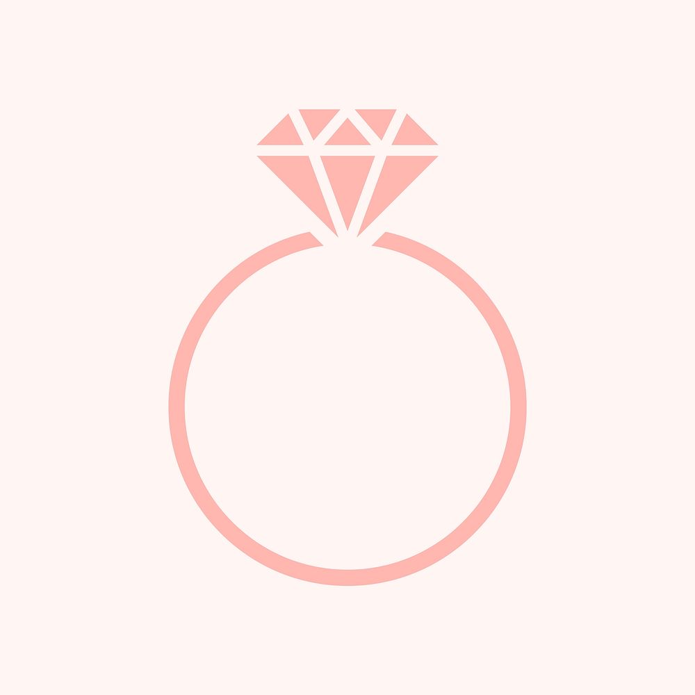 Diamond wedding ring graphic illustration